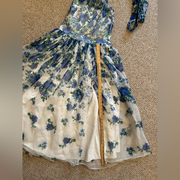 Anthropologie BHLDN Kendall High-Neck Scarf Floral Organza Maxi Dress size S - Picture 11 of 16